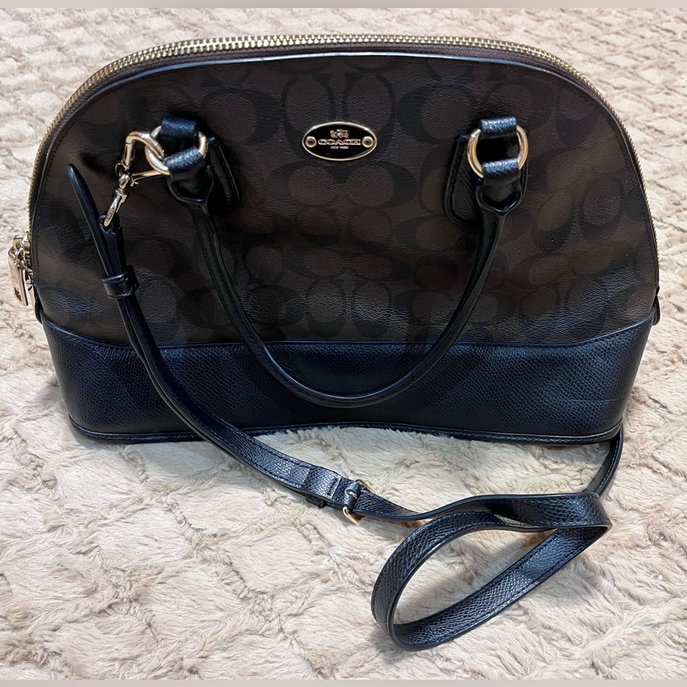Coach 27584 Sierra Signature Satchel Dome Brown/Black Crossbody